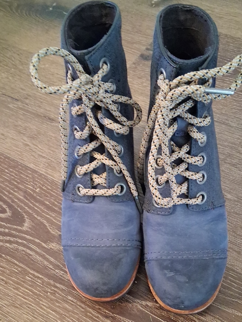 Sorel PDX Navy Lace-Up Ankle Boots with Contrast Laces - Picture 5 of 10